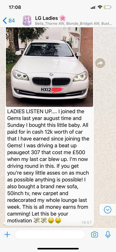 Webcam model testimonial
