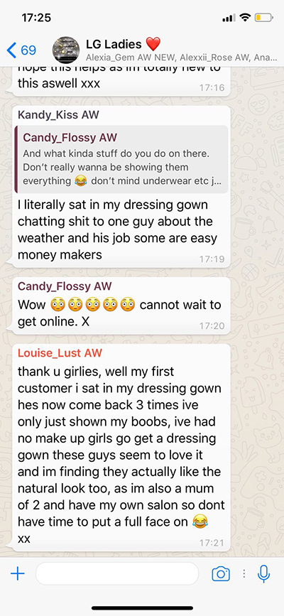Webcam model testimonial