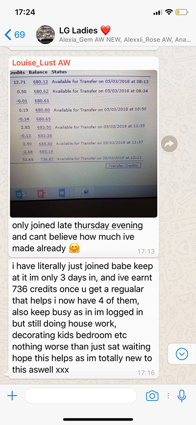 Webcam model testimonial